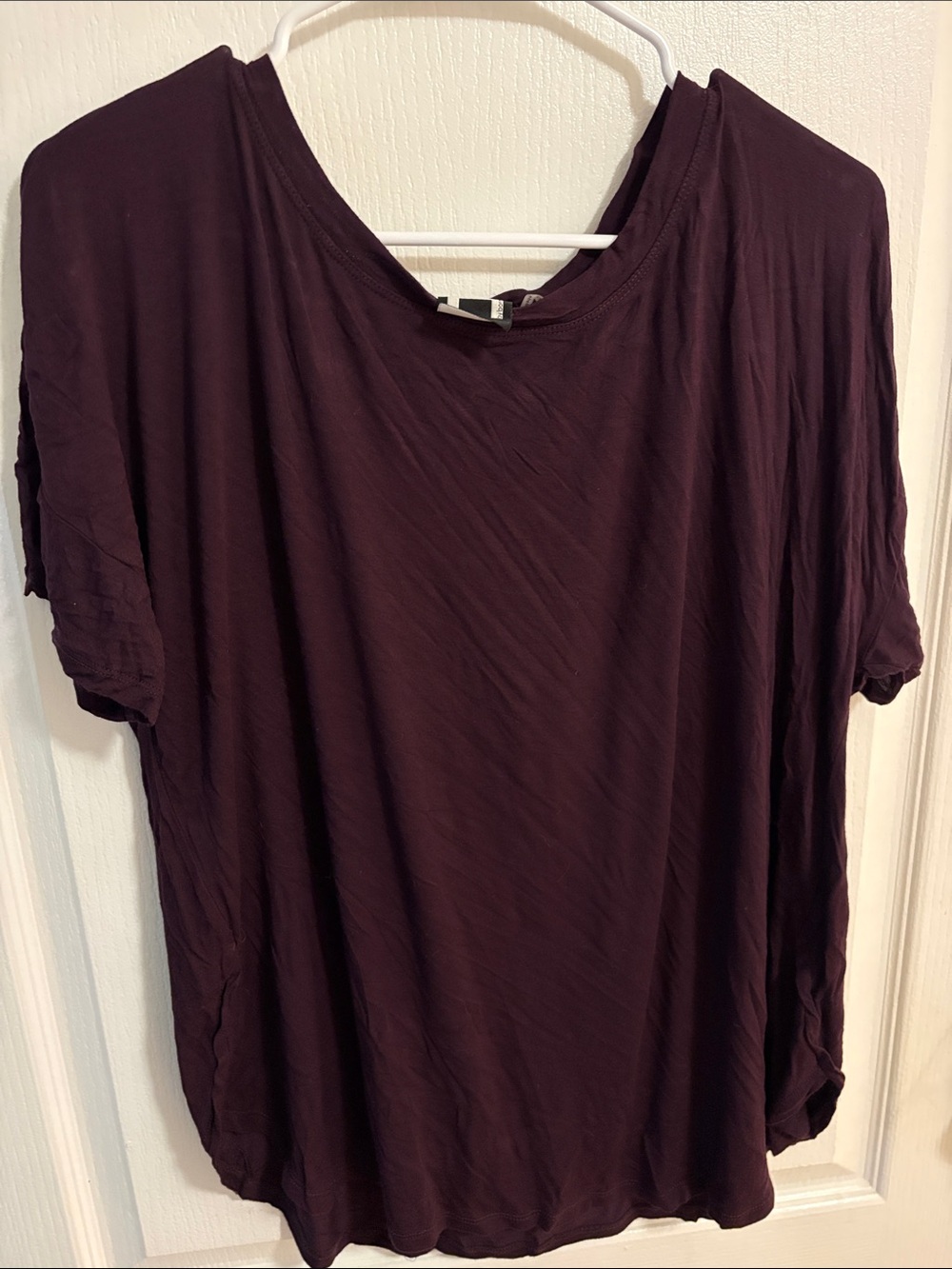 H by Bordeaux Relaxed Short Sleeve Tee in Deep Plum